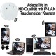IP-LAN-SpyCam-Rauchmelder: Raum-Übersicht dank riesigem Panorama-Bildwinkel.