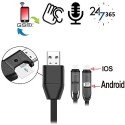 GSM-Abhörgerät in Handyladekabel für IOS & Android Handys