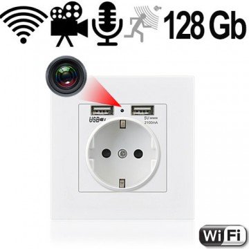 IP-HD-Spycam in Wandsteckdose, 2xUSB IP-HD-Spycam in Wandsteckdose, 2xUSB