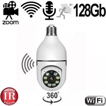 WIFI HD-SpyCam in Schwenk-LED-Lampe