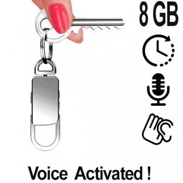 Schlüsselanhänger-Spionagerecorder, 8GB, Voice-Activated Schlüsselanhänger-Spionagerecorder, 8GB, Voice-Activated