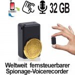 Fernsteuerbarer GSM-Spionagerecorder: Audio-Aufnahmen, über das globale GSM-Netz.