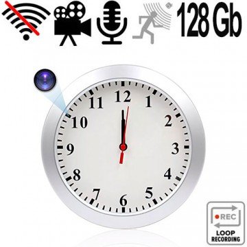 Full-HD Spy-Cam getarnt in Wanduhr, 128 GB Full-HD Spy-Cam getarnt in Wanduhr, 128 GB