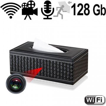 Wifi SpyCam in Taschentuchbox-Kosmetiktücherbox, 128 Gb Wifi SpyCam in Taschentuchbox-Kosmetiktücherbox, 128 Gb